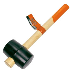 Młotek gumowy, czarny z drewnianą rączką 60 mm 450 g (39-005)