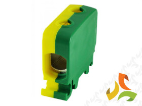 Złączka szynowa ZGG1x1,5-50z-g gwintowa AL CU 1,5-50 mm2 TS 35 1 tor 2 otwory zaciskowe zółto-zielona 84285009 SIMET