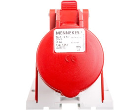 Gniazdo naścienne 1-częściowe 16A 4p 6h 400V IP44 zaciski bezśrubowe MEN1343