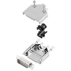 Encitech 6355-8030-02 D-Sub Pin Strip set 15 Pins Solder Bucket 180&#xB0;