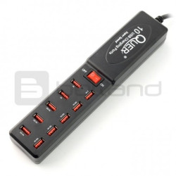 Listwa ładująca - zasilacz Quer 10x USB 5V / 2,1A