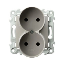 SZAFIR Gniazdo podwójne moduł bez ramki kaszmirowy beż GP-2ZR/m/83