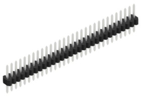 Pin header, 30 pole, pitch 1.27 mm, straight, black, SLVW103630Z