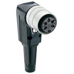 Lumberg WKV 60 6 Pin DIN Female Socket IEC 60130-9 Right Angle Cable Mount