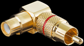 RCA connector to angled RCA socket, gold-plated