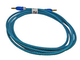 Przewód audio minijack 3,5mm nylon 2m aluminium AUX