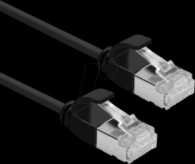 21153351 Patch cable, Cat.6a, U/FTP, slim, black, 0.3 m