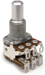 Carbon dual potentiometer, 100 kΩ, 0.125 W, linear, solder pin, PDB182-K220K-104B