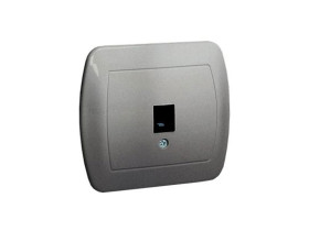 AKORD Gniazdo telefoniczne RJ11 aluminiowy metalik z łapkami AT1e/26 KONTAKT SIMON
