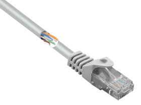 kabel LAN Renkforce RF-5047508, 1 szt., RJ45, CAT 5e, U/UTP, 0.50 m, szary