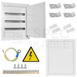 Rozdzielnica podtynkowa metalowa 3x24 modułów IP30 (400V AC) 665x523x130mm drzwi pełne KOLE SYSTEMS
