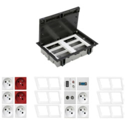 KONTAKT SIMON FLOOR BOX puszka podłogowa 7x gniazdo z/u + 2x DATA + RTV-SAT + VGA + HDMI + Głośnikowe do podłóg technicznych ( p