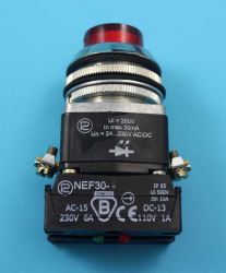 NEF-30-WLDXYc CZERWONY 230V PRZYCISK