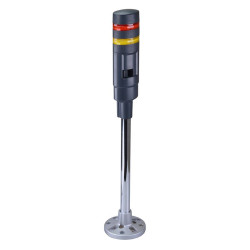 LD6A-2PZQB-RY Red/Yellow Stack Light LED Tower with Sounder & Flasher Pole Mount 24VAC/DC IDEC