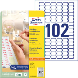 L3410REV-25 Price labels, 16 x 26 mm, 2550 pieces, removable, white