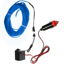 Pasek Neon samochodowy 10m niebi EL WIRE światłowód do wnętrza samochodu