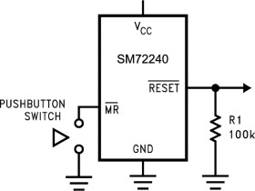 5-pin microprocessor reset circuit