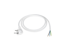 Przewód zasilający 3x1,5mm biały 1,5m z wtyczką kątową