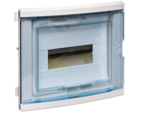 Rozdzielnica podtynkowa RWN 1x6 drzwi przezroczyste, listwa przyłączeniowa IP40 001420