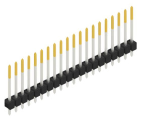 Pin header, 20 pole, pitch 2.54 mm, straight, black, 10048569
