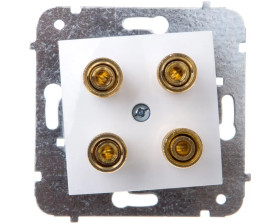 CARLA Gniazdo głośnikowe podwójne białe 1758-10