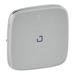 VALENA ALLURE Plakietka łącznika dwubiegunowego ze wskaźnikiem aluminium 755047