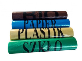 Worki na śmieci 120l do segregacji odpadów mix kolorów op. 100szt.