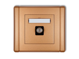 FLEXI Gniazdo antenowe pojedyncze TV złoty metalik 8FGTV-1 KARLIK