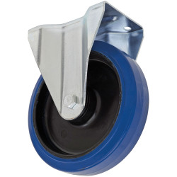 Sealey SCW3160FPEM Heavy-Duty Blue Elastic Rubber Fixed Castor Wheel &#xD8;160mm