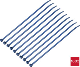 TRU COMPONENTS TC-12533352 Opaska kablowa 250 mm 4.8 mm niebieski Wykrywalny metal 100 szt.