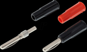 R921331000 Banana plug, 2 mm, solder connection, red