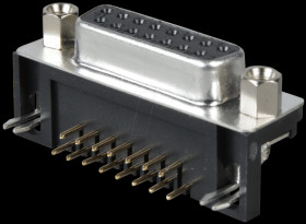 D-SUB socket, 15-pin, angled, RM 7.2