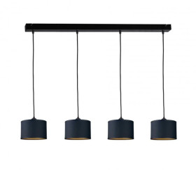 Lampa wisząca nowoczesna abażur 4xE27 FLOW BLACK