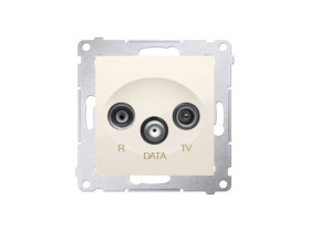 SIMON 54 Gniazdo antenowe RTVDATA kremowe częstotliwość dla wejścia 5-862 MHz DAD.01/41 KONTAKT SIMON