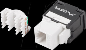 KSU6-2000 Keystone module, RJ45 Cat.6 UTP 180° socket, black