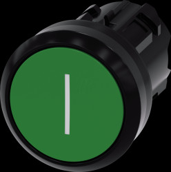 3SU1000-0AB40-0AC0 SIRIUS ACT pushbutton, Ø 22 mm, green "I"