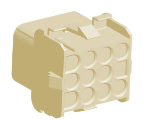 Obudowa złącza 12-pinowe 3-rzędowe raster: 6.35mm TE Connectivity Żeński Montaż na panelu Universal MATE-N-LOK