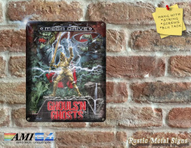 GHOULS'N GHOSTS Box Artwork from the Original Sega Video Game - Metal Sign
