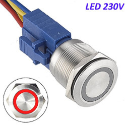 Przełącznik hermetyczny bistabilny 22 mm ( czerwony ) LED 230V