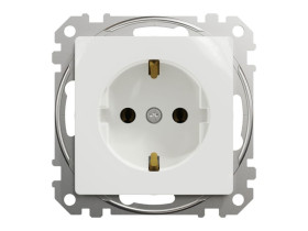 SEDNA DESIGN & ELEMENTS Gniazdo pojedyncze z uziemieniem schuko białe SDD111025 SCHNEIDER ELECTRIC