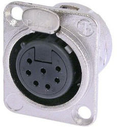 XLR panel socket, 7 pole, silver-plated, 1 mm², AWG 18, metal, NC7FD-L-1
