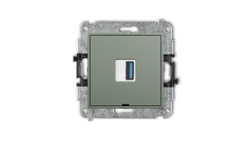 Icon Mechamizm Gniazda Pojedynczego Usb A-A 3.0, Bez Pola Opisowego Szałwiowy...