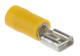 Konektor płaski Żeński 6.3 x 0.8mm długość 24.6mm Izolacja: Izolowane Cyna