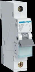 MBN110 Circuit breaker, 1-pole, 6 kA, B characteristic, 10 A, 1 module