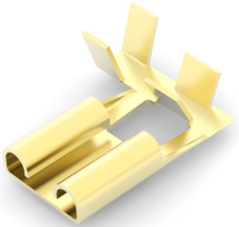 Uninsulated flat plug sleeve, 7.92 x 0.81 mm, 1.03 to 2.62 mm², AWG 17 to 13, brass, 180453-1