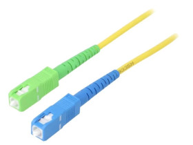 SCA-SCU/OS2-250YL Patch cord światłowodowy OS2 SC/APC,SC/UPC 25m LSZH żółty