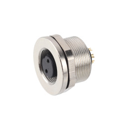 Przemysłowe złącza okrągłe 2-pinowe M9, panelowe Gniazdo RS PRO