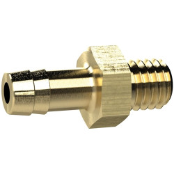 Screw-in hose nozzle, L 16 mm, 25 bar, brass, for hose, 132500
