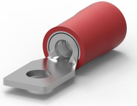 Insulated ring cable lug, 0.3-1.31 mm², AWG 22 to 16, 3.02 mm, M2.5, red, 2-327968-1