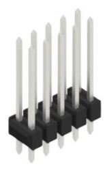 Pin header, 10 pole, pitch 2.54 mm, straight, black, 10055463
